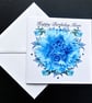 A Luxury Blue Carnation - Happy Birthday Mum Handmade card - unique design - Image 2