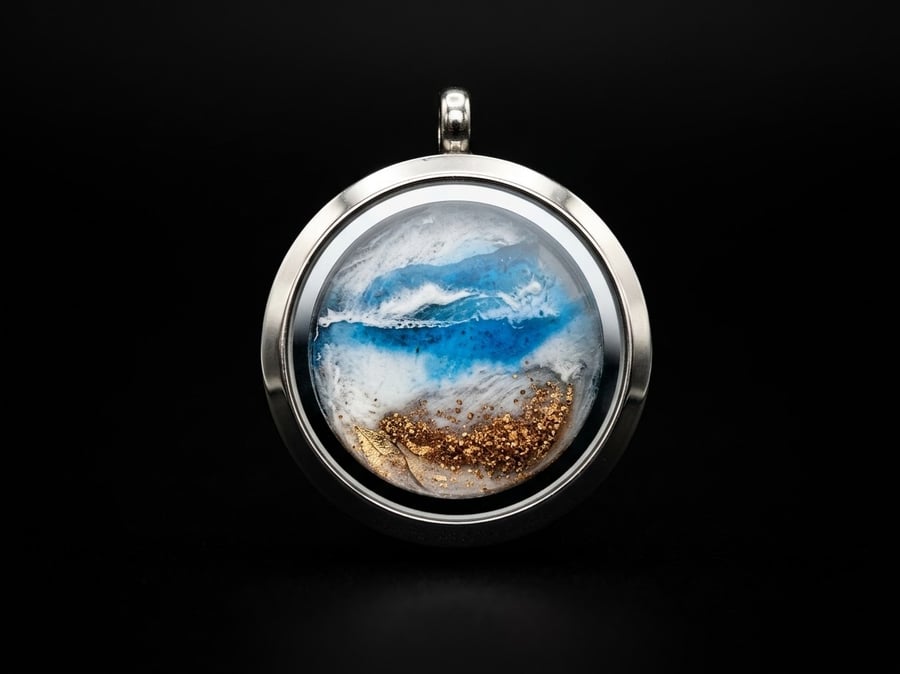 Hand painted cremation pendant 