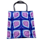 Vintage 1970s geometric print fabric shoulder tote bag