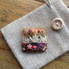 Liberty fabric felt lace brooch badge