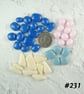 25g blue cream pink art glass cabochons, for jewellery making, crafting (231)