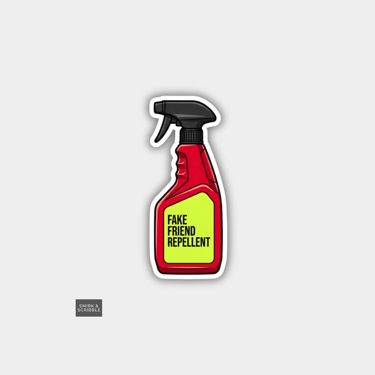 Funny Snarky Spray Bottle Sticker For Adults - Fake Friend
