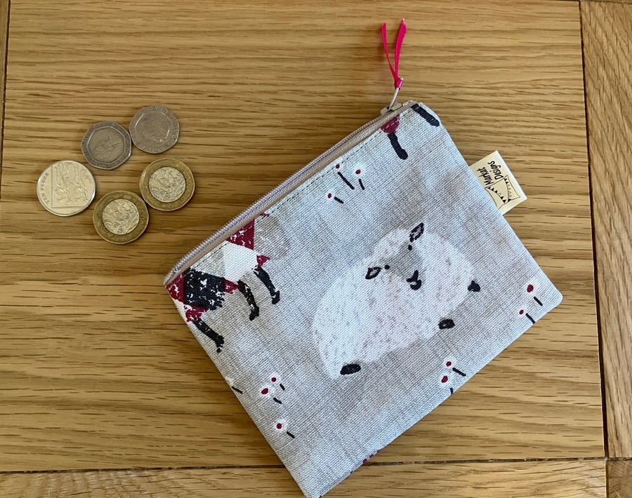 Sheep coin purse, Handmade in the UK