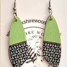 Teardrop Shape Dangle Earrings in Green
