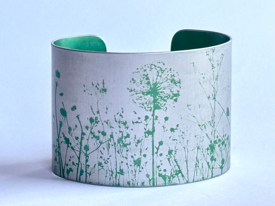 Spring hedgerow pattern aluminium - green 