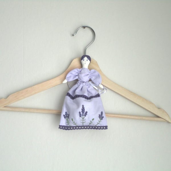 Lavender doll sachet holder with Yorkshire lavender sachet