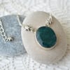 Raw Emerald and Silver Star Necklace