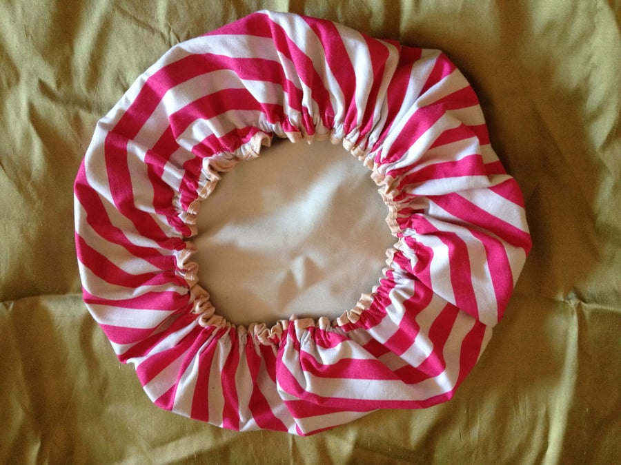 Candy Stripe Cotton Shower Cap