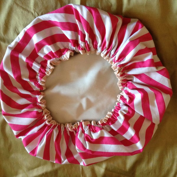 Candy Stripe Cotton Shower Cap