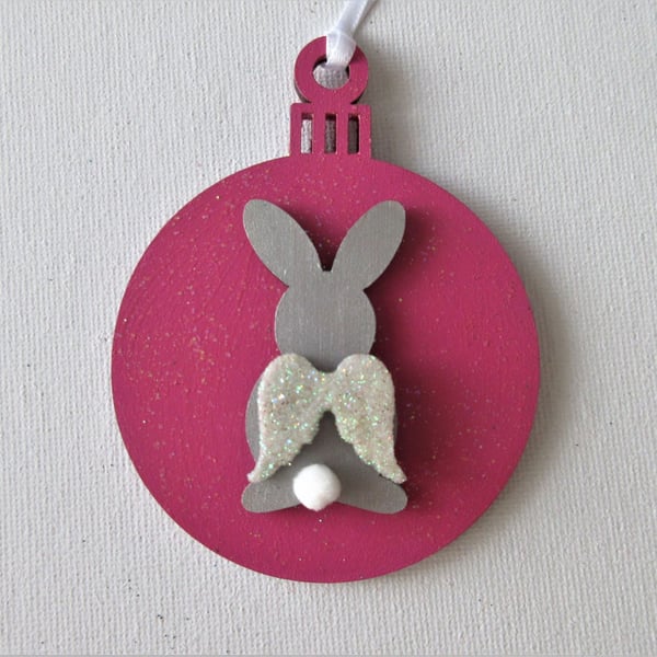 Hanging Decoration Christmas Tree Bauble Bunny Rabbit Memorial Angel Wings