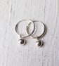 Silver drop hoop earrings - Image 2