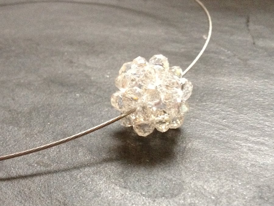 Image of Beaded Crystal Snowball Pendant