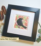 Blackbird miniature artwork, original bird drawing - Image 5