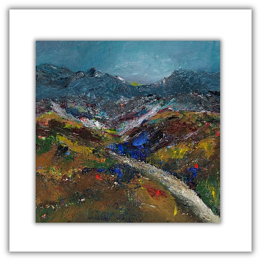 An original Scottish Highland landscape - acrylics - framed - Drumochter