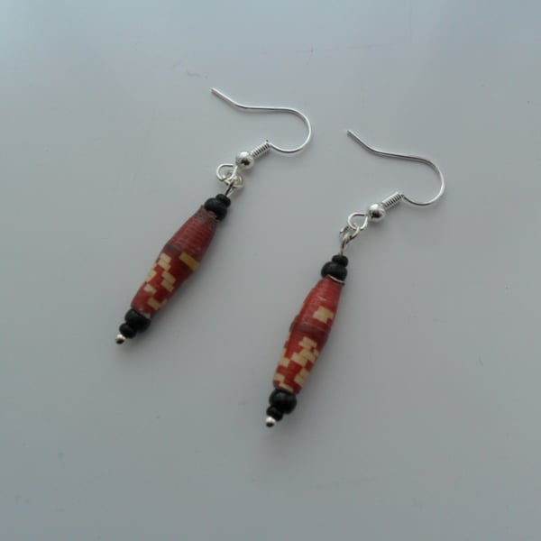 Upcycled Paper Bead Earrings