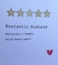 Fantastic Husband Card - Birthday, Anniversary, Valentines Day - Image 3