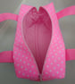 Bags, Pink Box Shaped Multi Use Bag, Zip, Handles, Sewing, Crochet, Craft Room - Image 4