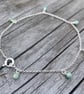 Faceted Emerald Sterling Silver Charm Bracelet  - Image 4