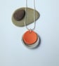 Necklacet CHOOSE COLOUR orange, yellow, red, Ceramic 2 Dome Pendant 3 UK Postage - Image 3