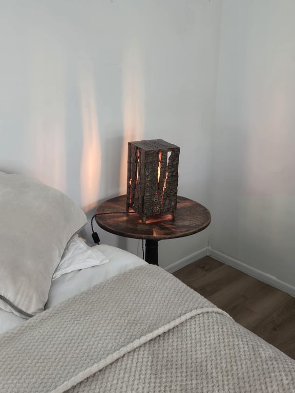 Soft Glow Tree Bark Bedside lamp