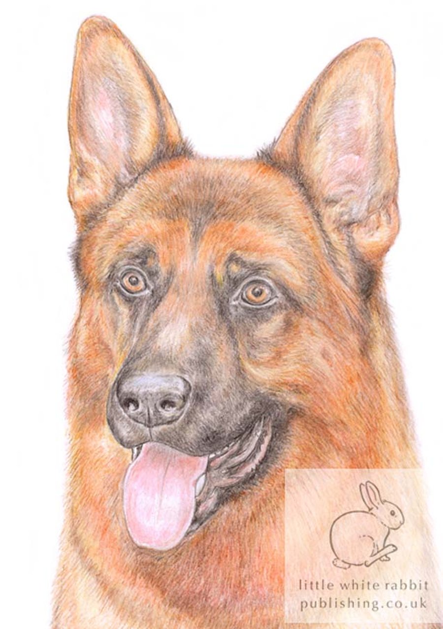 Rex the German Shepherd - Blank Card