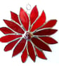 Red Flower Stained Glass Suncatcher Handmade - Image 3