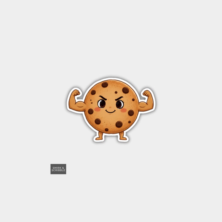 Funny Novelty Vinyl Sticker - Cute Cookie Posing