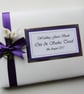 Wedding guest book with lilies, cadbury purple and white wedding guest book - Image 1