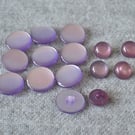 DESTASH: Vintage Pale Purple Pearlescent Plastic Shank Buttons (13mm and 20mm)