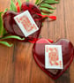 Handmade Glass Hanging Red Love Heart- King or Queen Of Hearts or Diamonds  - Image 6