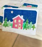 Hand Crafted A6 Sketchbook or Journal with Hand-printed Winter Cabin Design. - Image 10