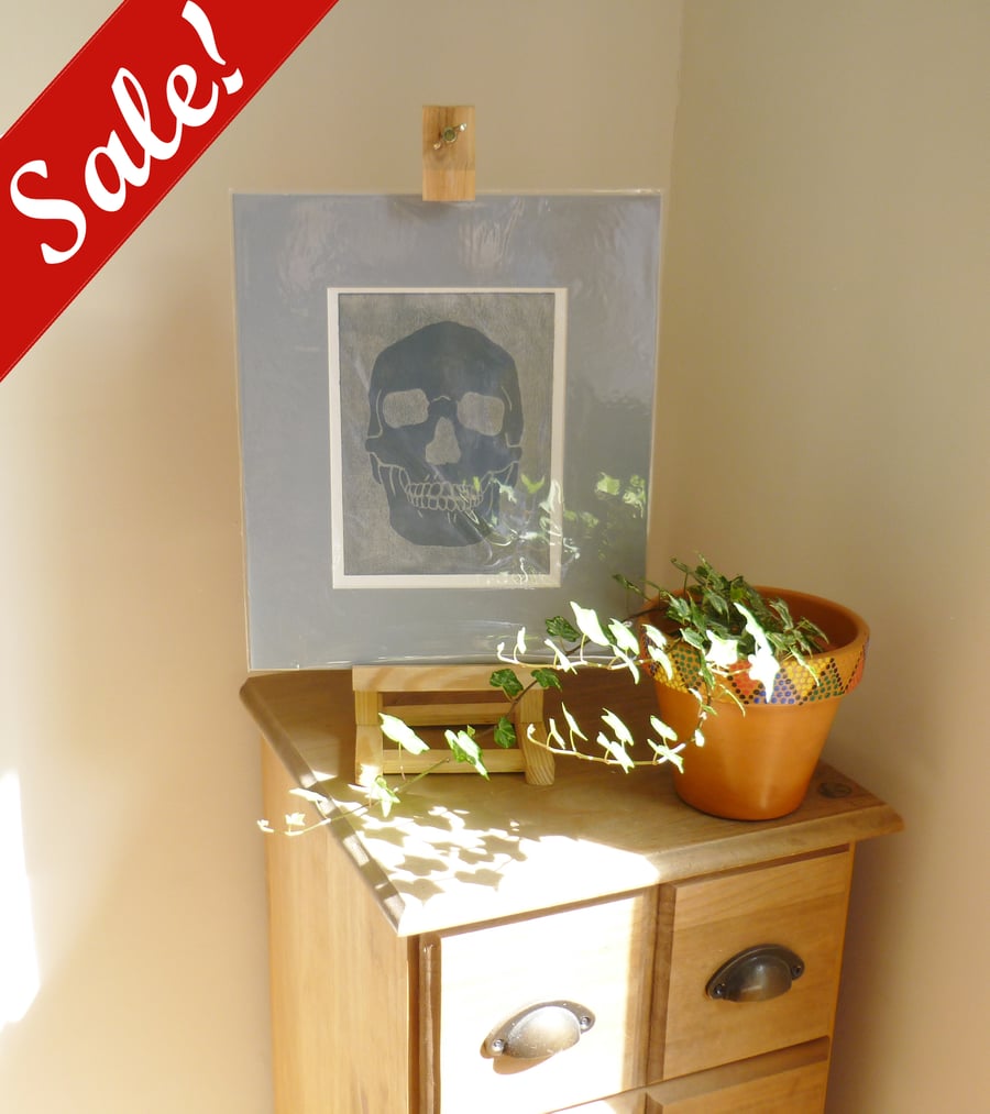 Sale - Skull Colour Rub Lino Prints