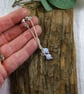Earrings, Sterling Silver Long Stick and Blue Lace Agate Gemstone Droppers - Image 3