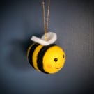 Needle Felted Bee Decoration: Handmade Spring Decor