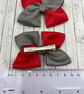 School Red and Grey Square Double with Bows on Clips (pair) - Image 4