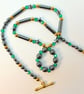 Hematite And Emerald Green Glass Necklace - Handmade In Devon - Image 3