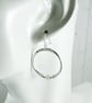 Earrings, Sterling Silver Hoops with Moonstone Gemstones - Image 5