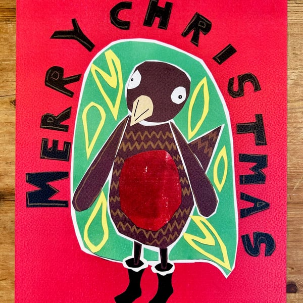 Robin Christmas print - Robin print - Christmas print - Festive Robin print