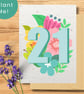 Plantable 21st Birthday Card, Eco friendly Seed Card, Floral Wildflower Card