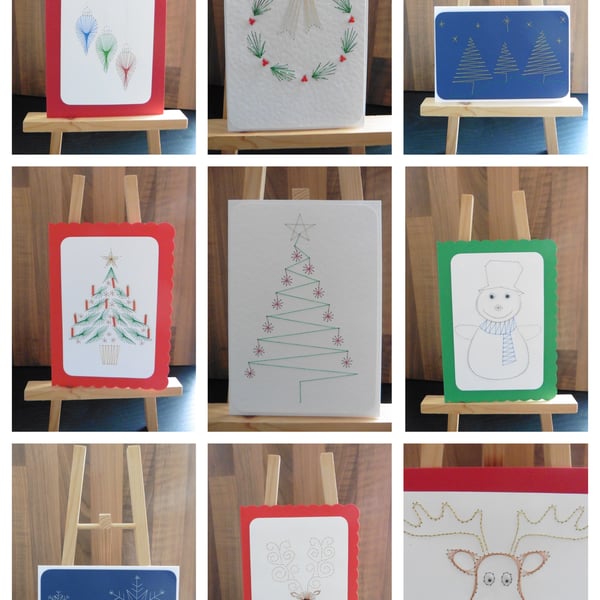Christmas Cards - hand stitched and beaded
