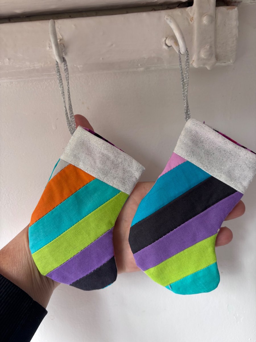 Summer seconds - two patchwork - Mini Christmas stockings - super cute