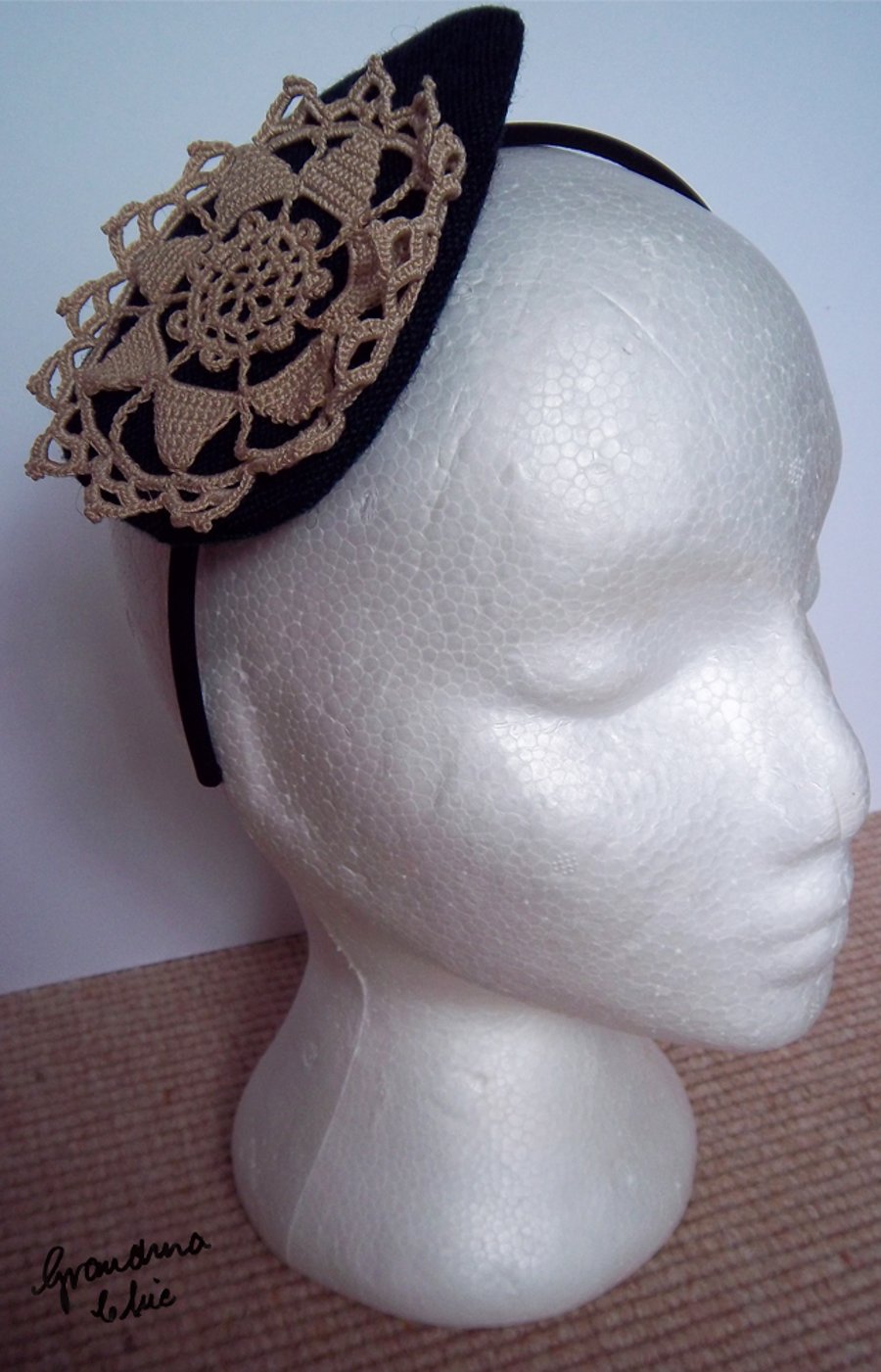 Crochet motif fascinator