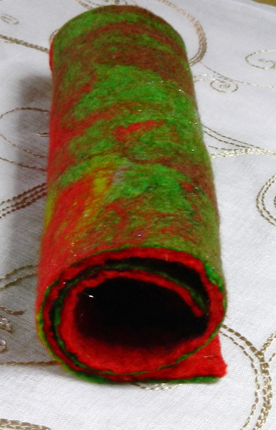 Handmade Felt Piece Christmas Crafts Red Green Gold