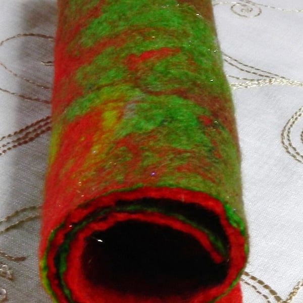 Handmade Felt Piece Christmas Crafts Red Green Gold