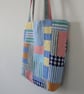 Irish Linen Patchwork Bag, Large Tote Bag, Slouchy Tote Bag - Image 5