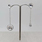 Domed Silver Mismatched Earrings