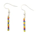 Red Yellow Blue Miyuki Seed Beads - 925 Sterling Silver Hooks