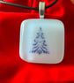 Unique Handcrafted Artisan Christmas Tree Pendant on Adjustable Black Necklace  - Image 2