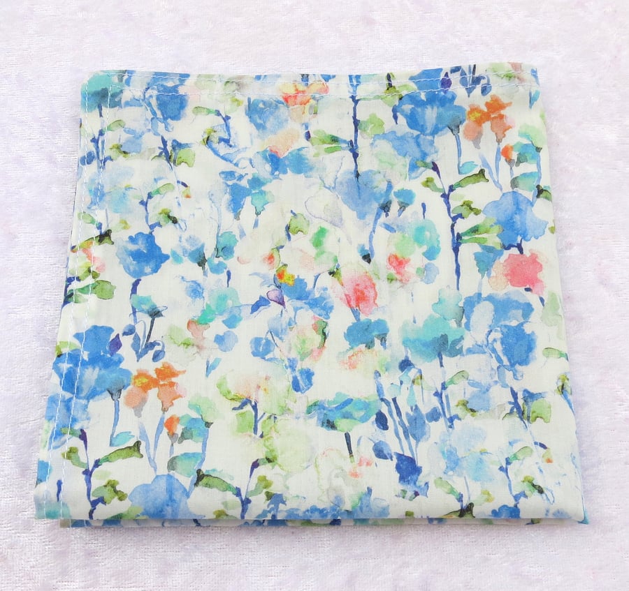 Liberty Lawn handkerchief, floral, cotton lawn handkerchief