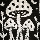 Crochet tapestry wall hanging goth decor mushroom night forest
